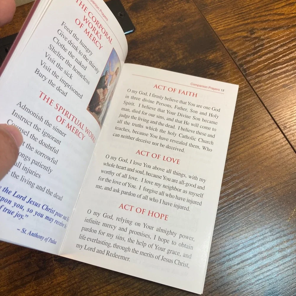 Companion Prayers Guide St Anthony Padua Catholic Prayer Booklet Red Gold Foil